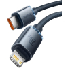 KABEL USB-C / Lightning iPhone Baseus Crystal CAJY000301 2m 20W PD QC CZARNY W OPLOCIE PREMIUM
