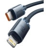 KABEL USB-C / Lightning iPhone Baseus Crystal CAJY000201 1.2m 20W PD Quick Charging CZARNY W OPLOCIE PREMIUM