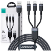 Kabel 3w1 USB-A / USB-C micro-USB Lightning Joyroom S-1T3018A18 120cm 2.4A w oplocie czarny