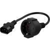 ADAPTER IEC 320 C14(M) / SCHUKO(F) NA KABLU 20CM DO UPS CZARNY PowerWalker