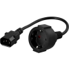 ADAPTER IEC 320 C14(M) / SCHUKO(F) NA KABLU 20CM DO UPS CZARNY PowerWalker