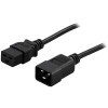 ADAPTER IEC 320 C14(M) / SCHUKO(F) NA KABLU 20CM DO UPS CZARNY PowerWalker