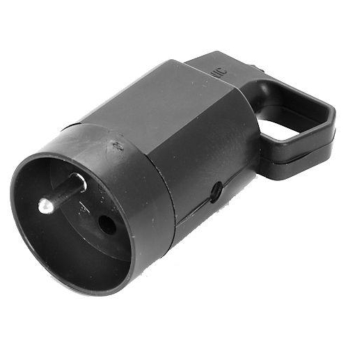 Gniazdo 315-05 z uchem z uziemieniem 2P+Z 16A 250V IP20 CZARNA VIPLAST 315-05