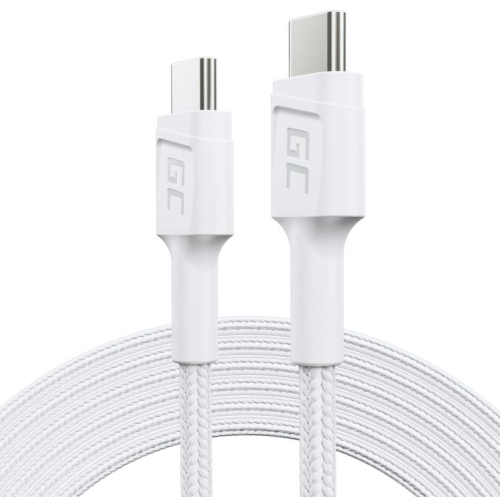 KABEL USB-C / USB-C Green Cell POWERSTREAM 30cm BIAŁY PD 60W ULTRA CHARGE QUICK CHARGE 3.0 KABGC31W