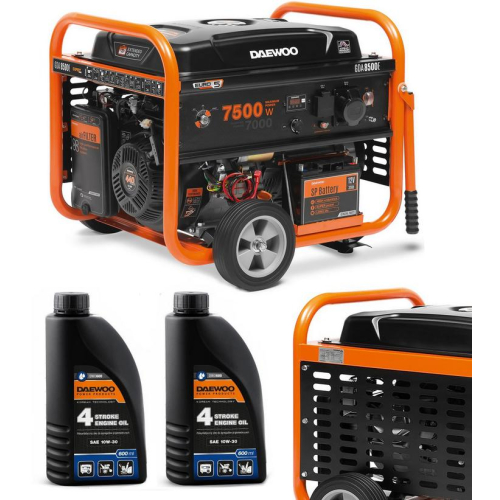 ZESTAW AGREGAT PRĄDOTWÓRCZY DAEWOO GDA 8500E 7.5kW + 2x GENERATOR OIL SAE 10W-30 DWO 600