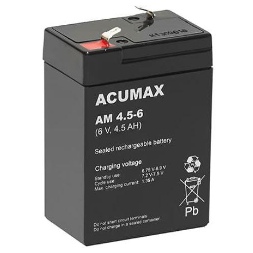 Akumulator AGM ACUMAX serii AM 6V 4,5Ah