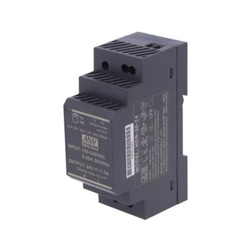 Przewodowy zasilacz 24v dc 30w na szynę din czarny ZS-24/30 Tech Sterowniki
