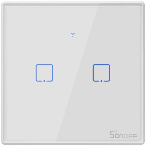Dotykowy włącznik światła Sonoff WiFi + RF 433 T2 EU TX (2-kanałowy)