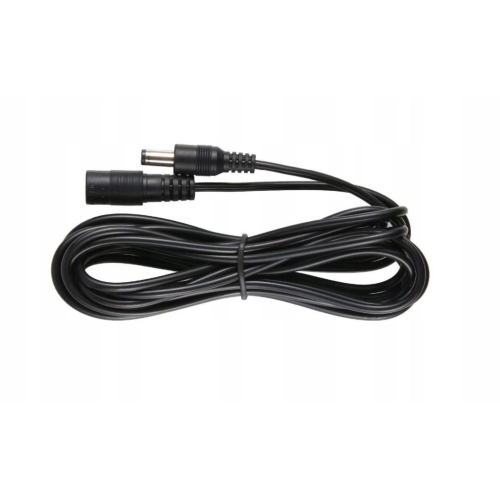 Przedłużacz DC 5.0m dwużyłowy 2x0.5mm2 w oplocie wtyk/gniazdo 2.1x5.5 mm