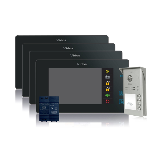 Wideodomofon 4-rodzinny VIDOS DUO 4 x M1021B / S1104A