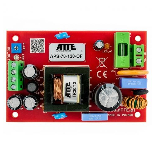Zasilacz sieciowy SMPS 12V 6A 72W ATTE APS-70-120-OF