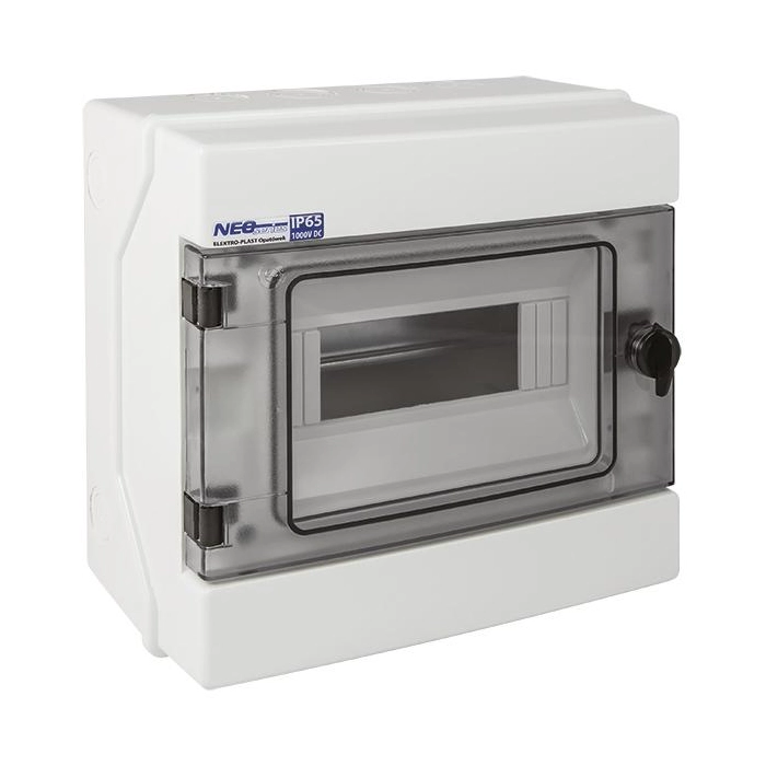 Rozdzielnica hermetyczna modułowa (500V AC, 1000V DC) 1x8 natynkowa (N+PE) IP65 RH-8