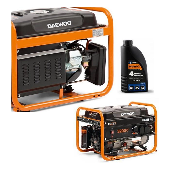 ZESTAW AGREGAT PRĄDOTWÓRCZY DAEWOO GDA 3500E 3.2kW + GENERATOR OIL SAE 10W-30 DWO 600