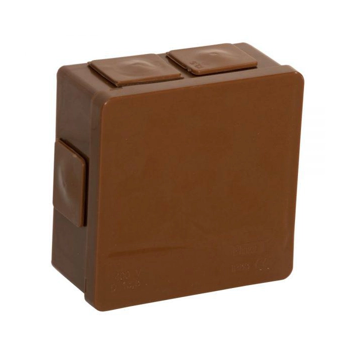 Puszka natynkowa pusta 6 wlotów VIPLAST VP-02 klik BRĄZOWA IP55 86x86x40mm 002-02