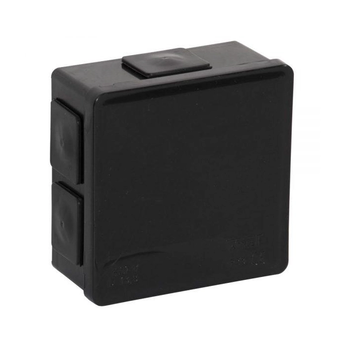 Puszka natynkowa pusta 6 wlotów VIPLAST VP-02 klik CZARNA IP55 86x86x40mm 002-05