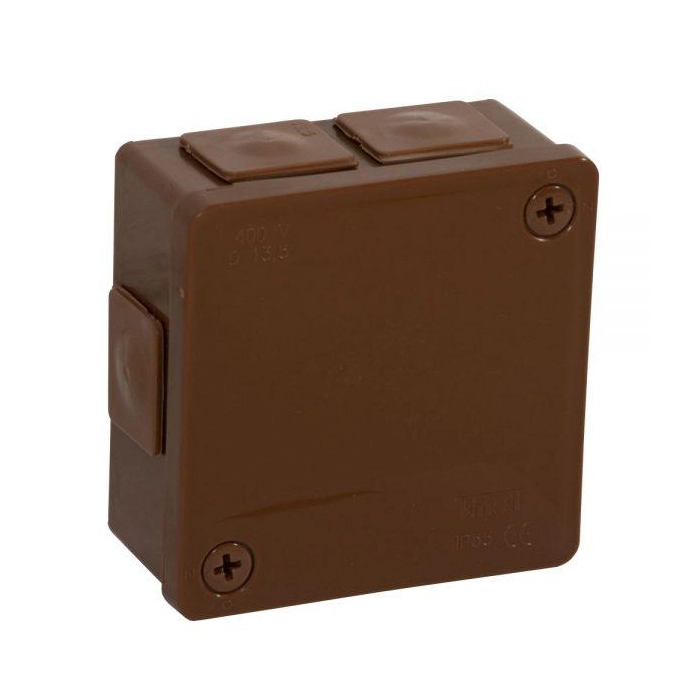 Puszka natynkowa pusta 6 wlotów VIPLAST VP-22 BRĄZOWA IP55 86x86x40mm 022-02