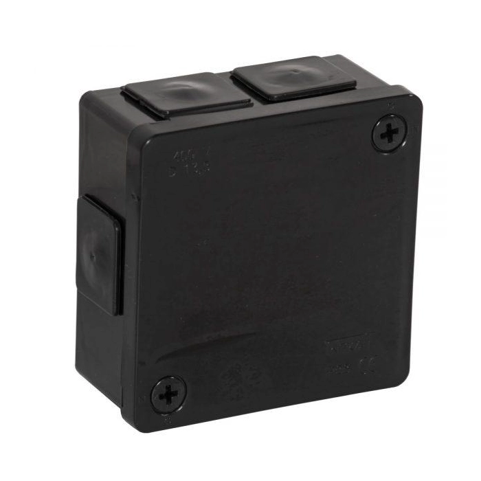 Puszka natynkowa pusta 6 wlotów VIPLAST VP-22 CZARNA IP55 86x86x40mm 022-05