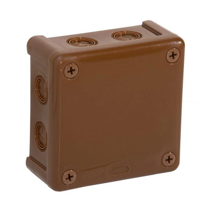 Puszka natynkowa pusta 8 wlotów VIPLAST VP-42 BRĄZOWA IP55 98x98x42mm 042-02