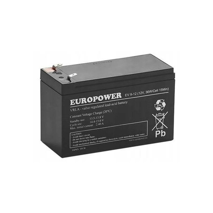 Akumulator AGM EUROPOWER serii EV 12V 8Ah/C10 (Żywotność 6-9 lat) T1