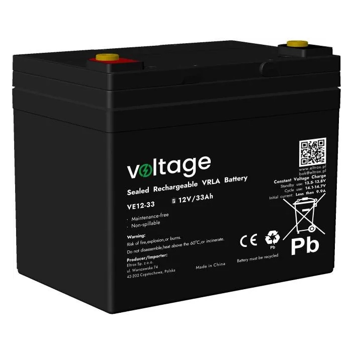 Akumulator AGM Voltage 12V 33Ah VE12-33 (Żywotność 6-9 lat)