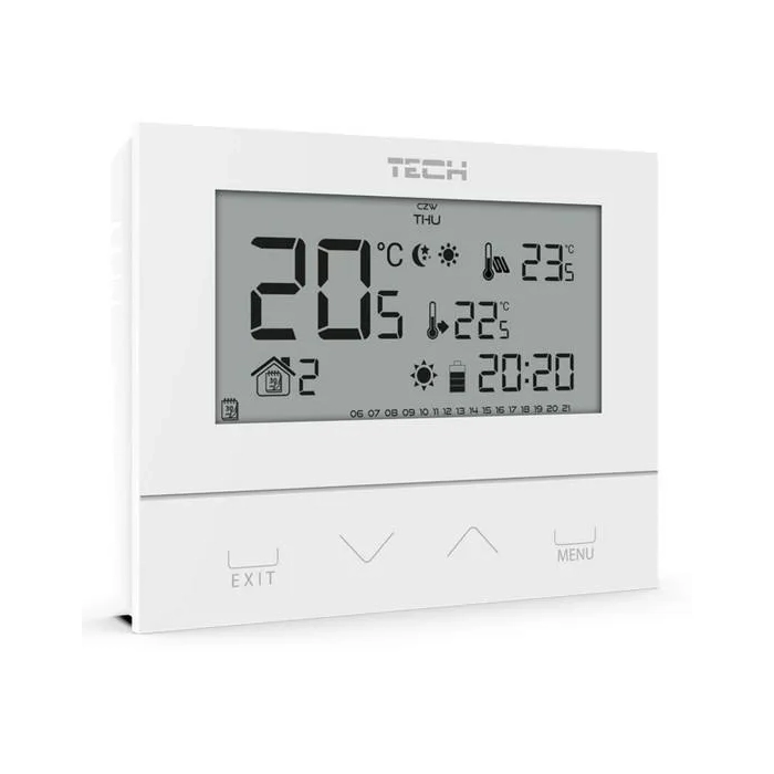 Przewodowy dwustanowy regulator pokojowy biały ST-292v3 Tech sterowniki