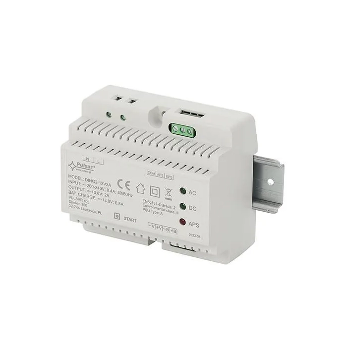 Zasilacz buforowy impulsowy na szynę DIN Grade 2 DING2-12V2A 13,8V 2A