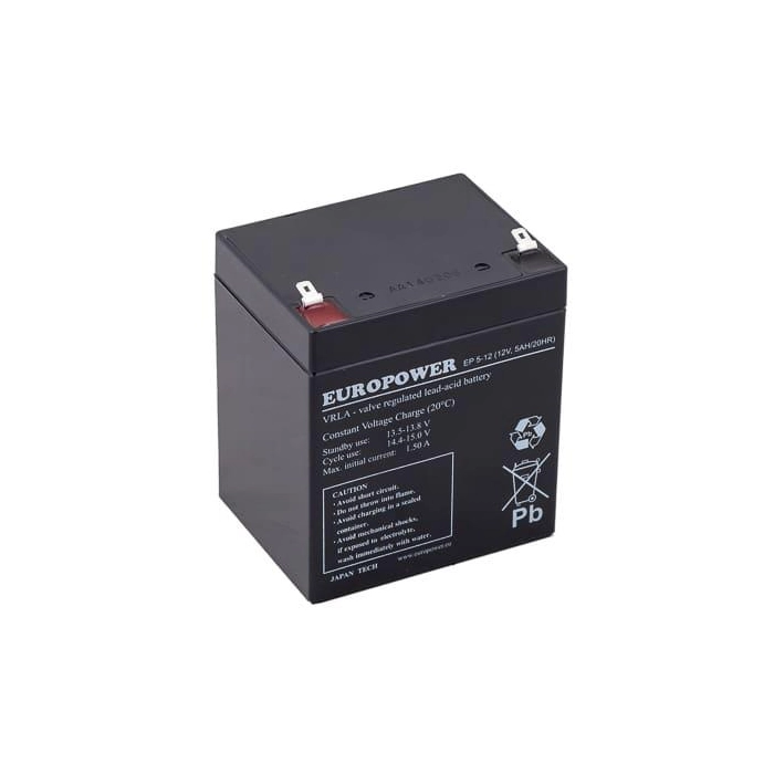 Akumulator AGM EUROPOWER serii EP 12V 5Ah T1 (Żywotność 6-9 lat)