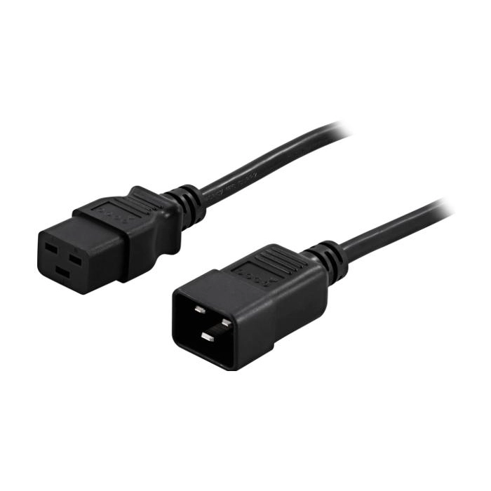 ADAPTER IEC 320 C14(M) / SCHUKO(F) NA KABLU 20CM DO UPS CZARNY PowerWalker