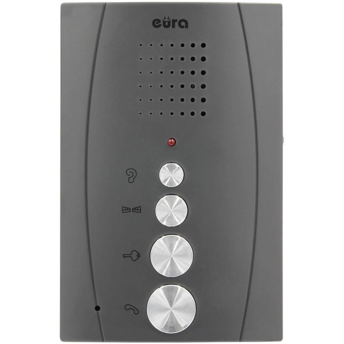 DOMOFON ''EURA'' ADP-51A3 ''DIFESA'' - 1-rodzinny, 2 unifony, interkom, grafit