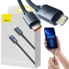 KABEL USB-C / Lightning iPhone Baseus Crystal CAJY000201 1.2m 20W PD Quick Charging CZARNY W OPLOCIE PREMIUM
