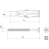 KOŁEK UNIWERSALNY RU-06045 6x35mm Z WKRĘTEM Z ŁBEM STOŻKOWYM 3,5x45mm 100szt.