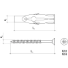 KOŁEK UNIWERSALNY RU-08060 8,0x50mm Z WKRĘTEM Z ŁBEM STOŻKOWYM 4,5x60mm 100szt.