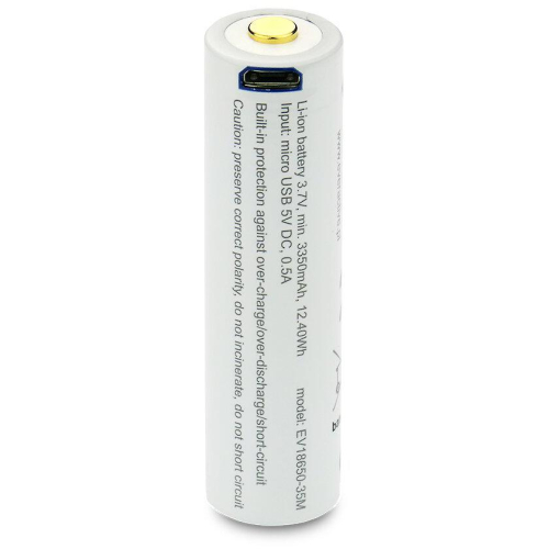 Akumulator 18650 Li-Ion 3,7V everActive 3500mAh (1 szt.) micro-USB z zabezpieczeniem