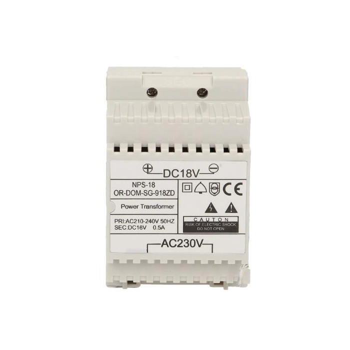 Zasilacz na szynę DIN 18V DC 0,5A ORNO OR-DOM-SG-918ZD do SG-918, SL-924