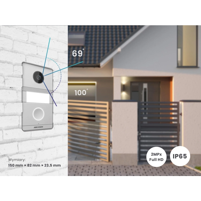 ZESTAW WIDEODOMOFONOWY HIKVISION DS-KIS101-P (Flush)