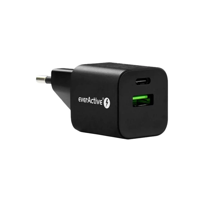 ŁADOWARKA SIECIOWA everActive GaN SC-390QB 30W 1xUSB-C 1xUSB-A PD PPS