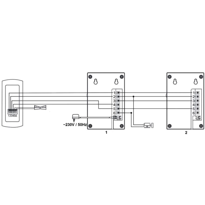 DOMOFON ''EURA'' ADP-51A3 ''DIFESA'' - 1-rodzinny, 2 unifony, interkom, grafit