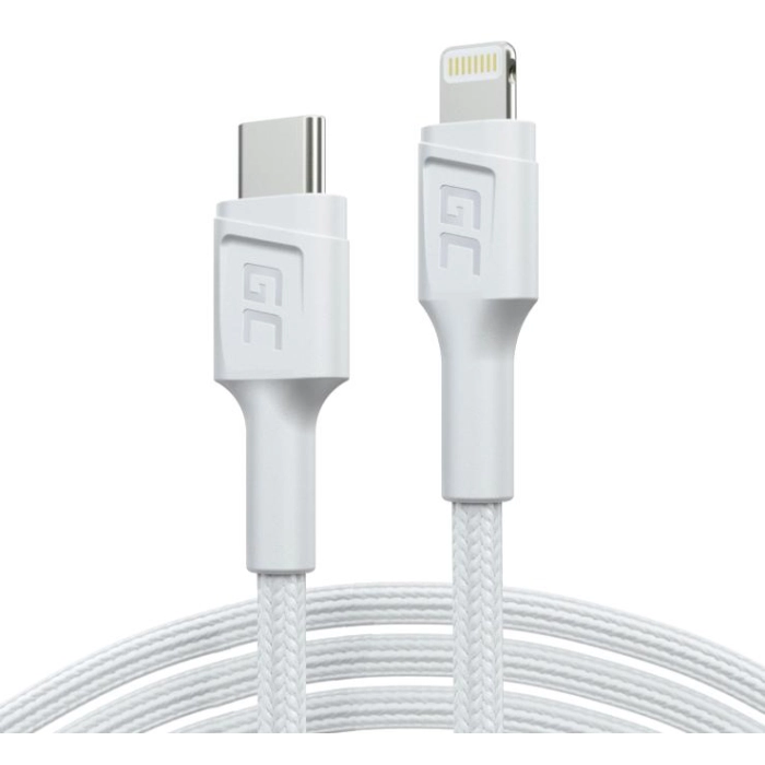 KABEL USB-C / LIGHTHING Green Cell POWERSTREAM 100cm BIAŁY PD APPLE IPHONE