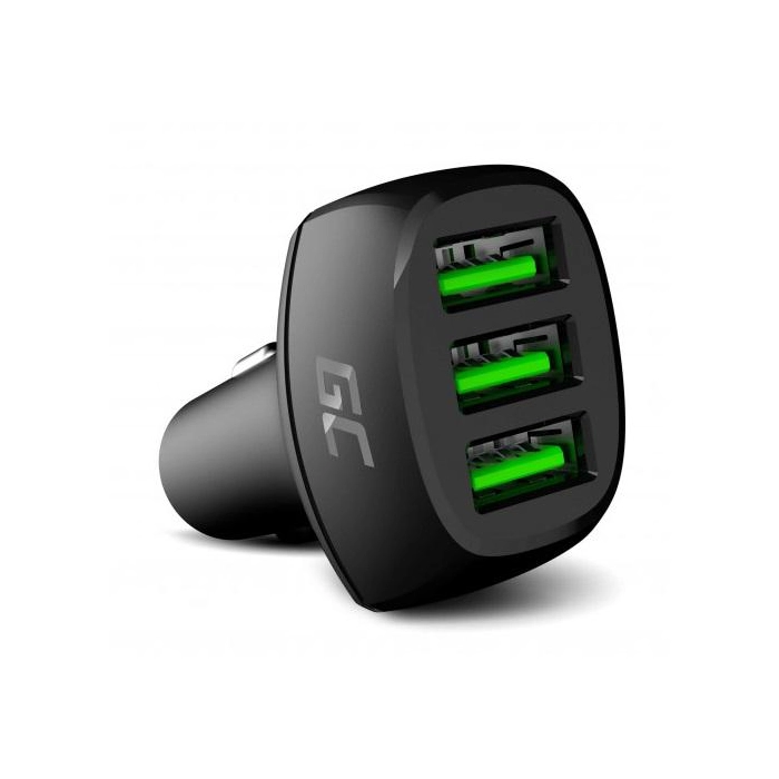 ŁADOWARKA SAMOCHODOWA Green Cell POWERRIDE 54W 3xUSB 18W ULTRA CHARGE CADGC01