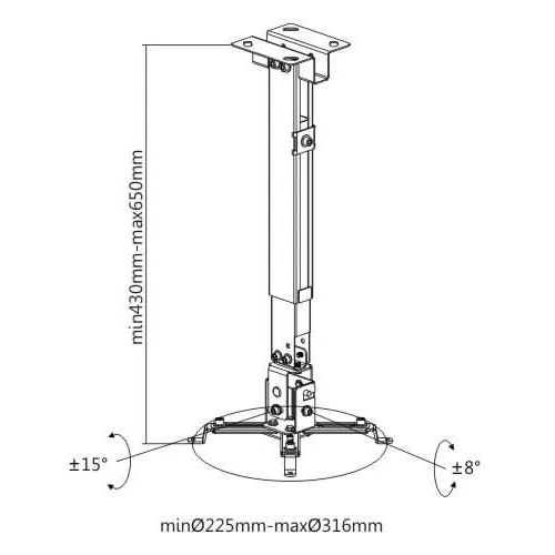 Uchwyt do montażu projektora 2w1 sufitowy/ścienny SPA-P01B Spacetronik