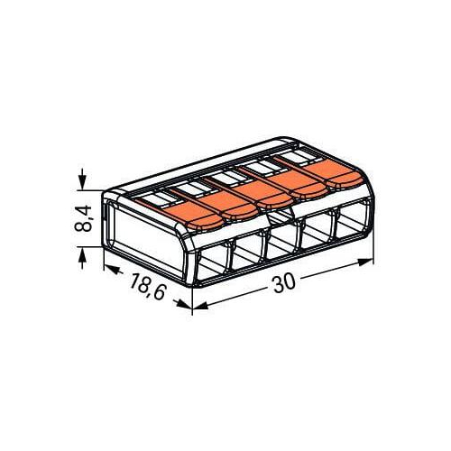 Szybkozłączka uniwersalna LINKA/DRUT 5x 0,2-4mm2 WAGO 221-415 (Paczka 25szt.)