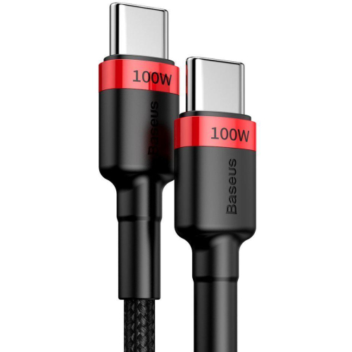 KABEL USB-C / USB-C Baseus Cafule CATKLF-AL91 200cm 100W 5A PD 2.0 QC 3.0 CZARNY W OPLOCIE