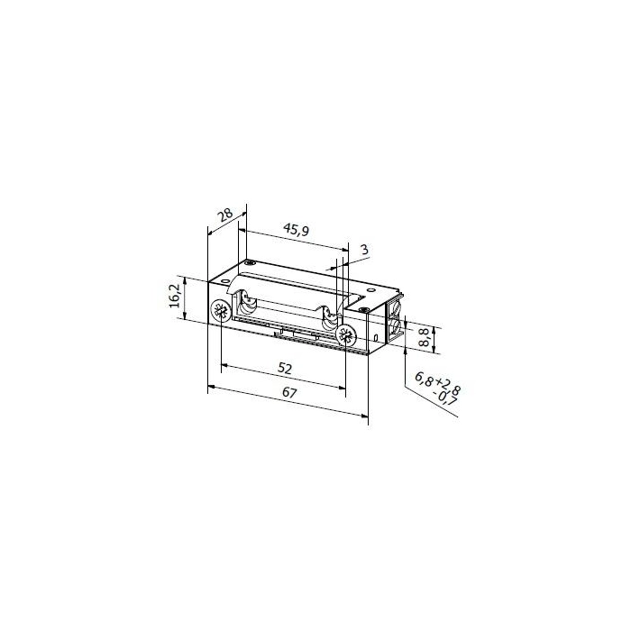 Elektrozaczep HARTTE XS12R seria XS 12V DC rewersyjny