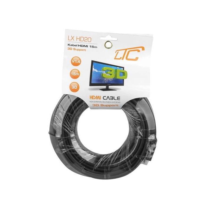 Kabel HDMI-HDMI v1.4+filtry 15m