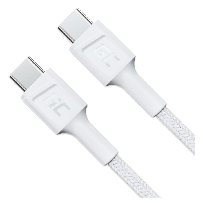 KABEL USB-C / USB-C Green Cell POWERSTREAM 30cm BIAŁY PD 60W ULTRA CHARGE QUICK CHARGE 3.0 KABGC31W