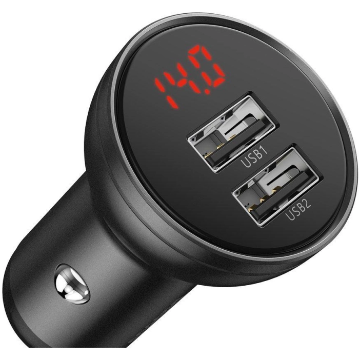 ŁADOWARKA SAMOCHODOWA Baseus Digital Display CCBX-0G 24W 4.8A 2x USB-A CZARNA