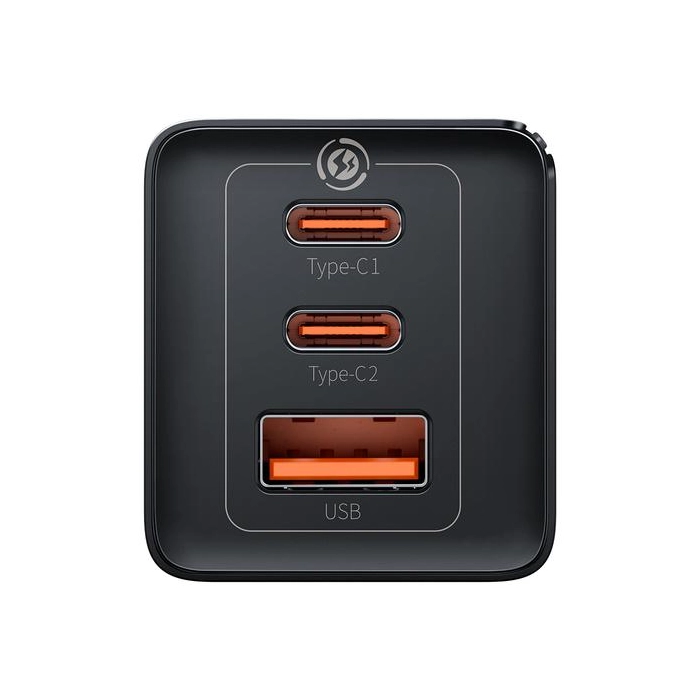 Ładowarka sieciowa Baseus GaN 5 Pro Fast Charger CCGP120201 65W 1x USB-A 2x USB-C PD 3.0 QC 4.0 + kabel USB-C