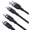 Kabel 3w1 USB-A / USB-C micro-USB Lightning Joyroom S-1T3018A18 30cm 3.5A w oplocie czarny