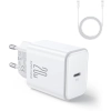 Ładowarka sieciowa Joyroom JR-TCF06 20W PD 3.0 QC 3.0 1x USB-C biała + kabel