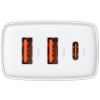 ŁADOWARKA SIECIOWA Baseus Compact Quick Charger CCXJ-E02 30W 2x USB-A 1x USB-C PD 3.0 QC 3.0 BIAŁA